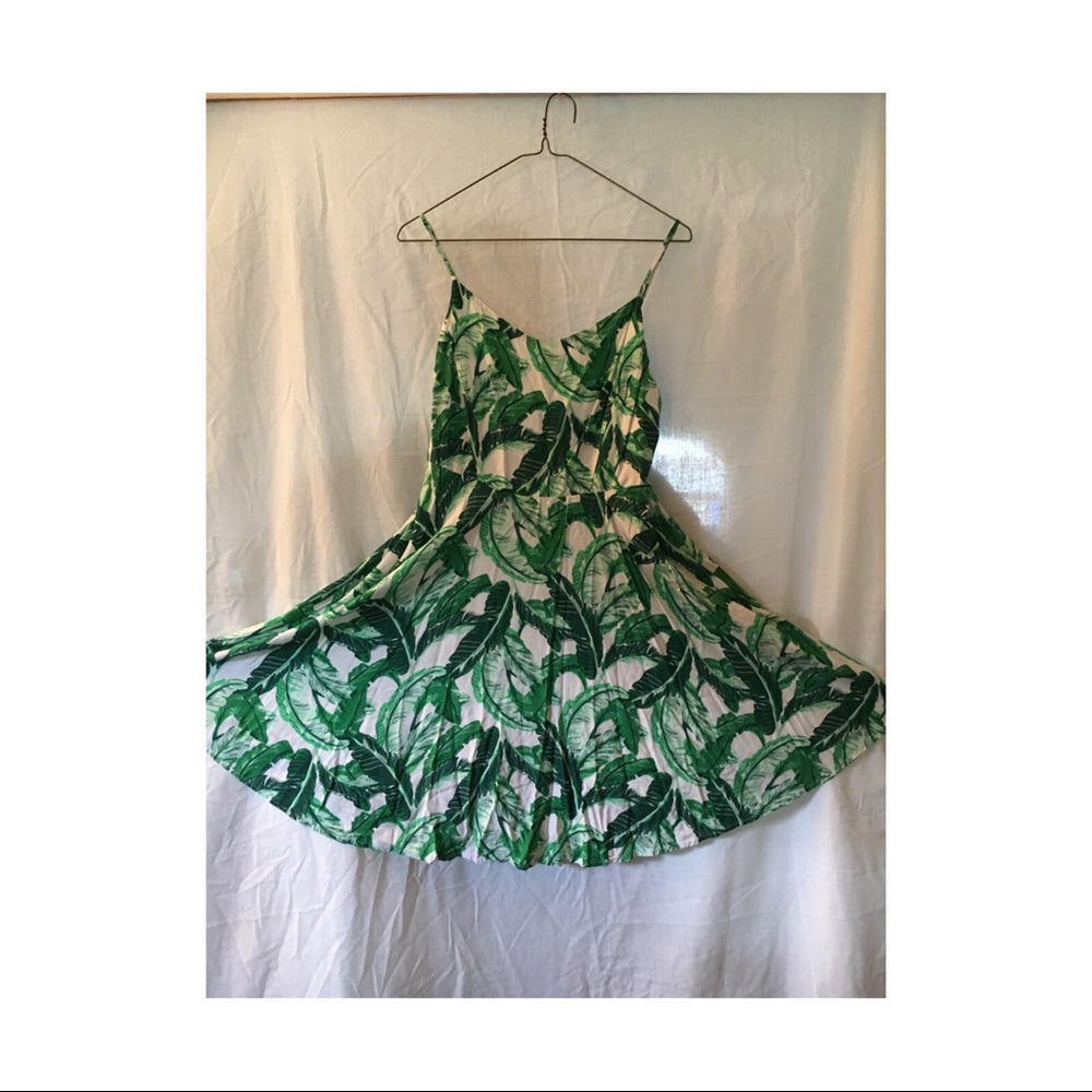 Cami Green Palm Leaf Dress Old Navy